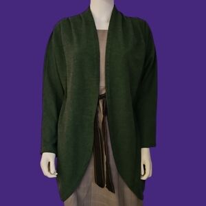 3/$30 Emerald Green Open Front Holiday Kimono